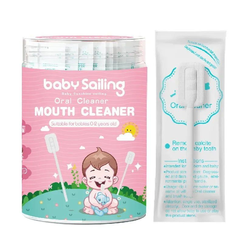 Infant Oral Cleaner Brush Glue-free Disposable Oral Gauze for Babies Safe Gentle Tongue Scraper Newborn Hygiene Dental Care Tool Peaceful Pleasures Health and Wellness 30PCS bucket