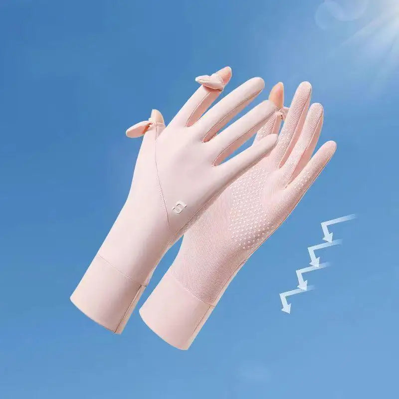 Women's Ice Silk UV Sun Protection Gloves | Lightweight Summer