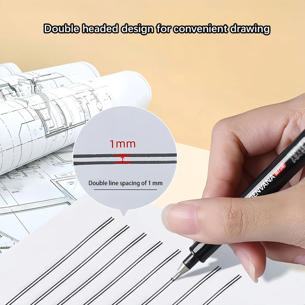 Double Line Pen Architect Exam Headed Needle Tube Drawing Tool Wall