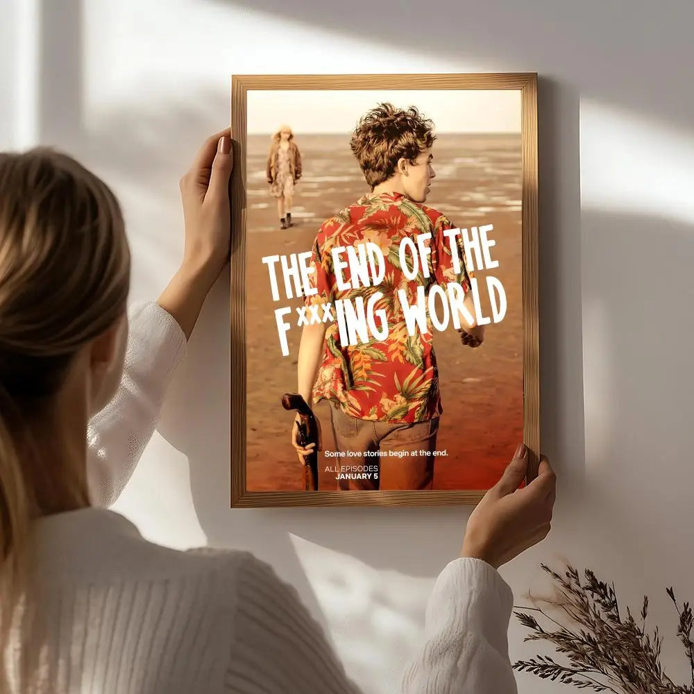 End of the F***ing World Poster | HD Self-Adhesive Wall Art TV Show Wall Poster Peaceful Pleasures Health and Wellness White7 15X20cmNoframe