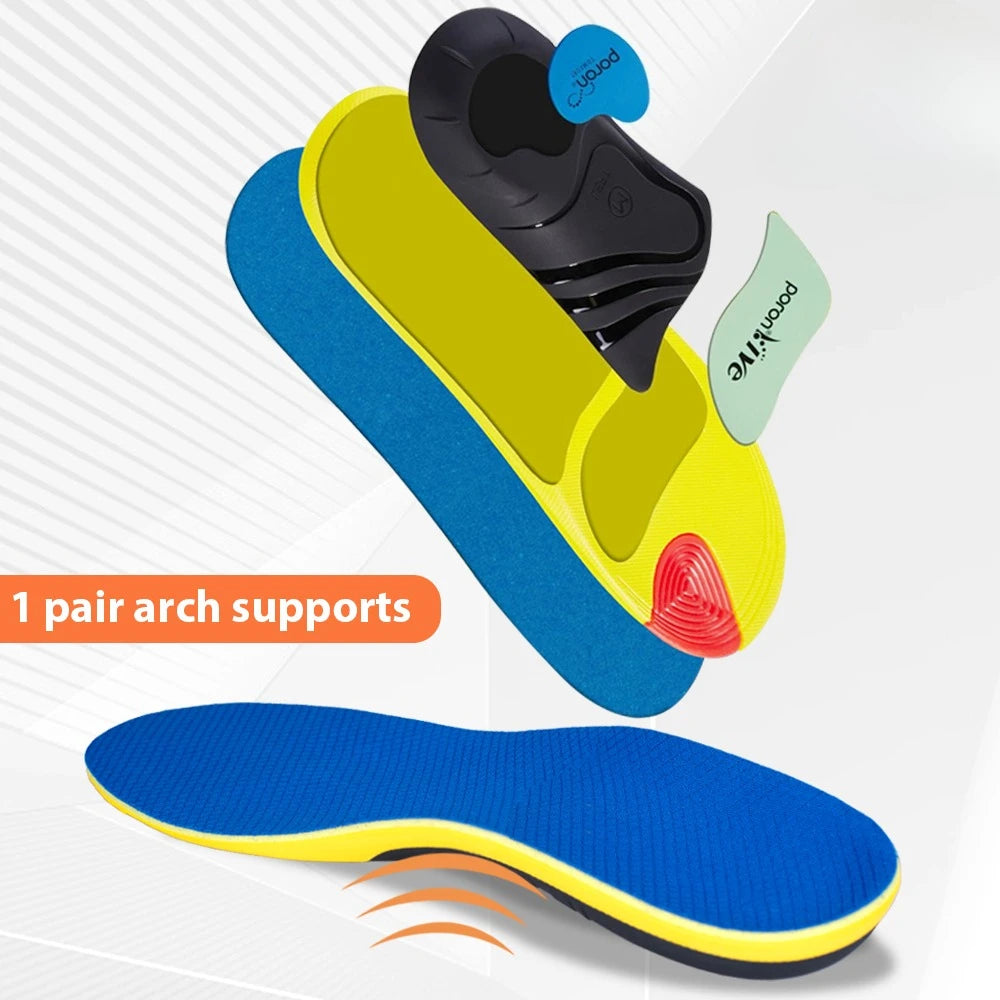 220+ lbs Heavy Duty Plantar Fasciitis Insoles, Arch Support Orthotics for Flat Feet Pain Relief, Men Women Sports Shoe Inserts Peaceful Pleasures Health and Wellness Blue and Yellow L
