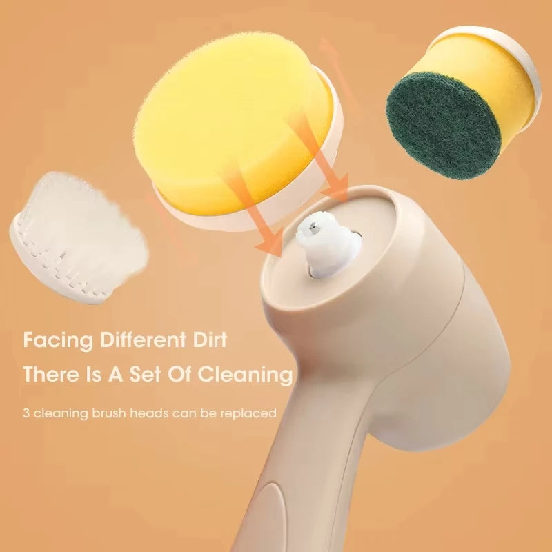 Electric Cleaning Brush Automatic Wireless USB Rechargeable Dishwashing Brush Professional Cleaning for Kitchen Bathtub Tile Peaceful Pleasures Health and Wellness
