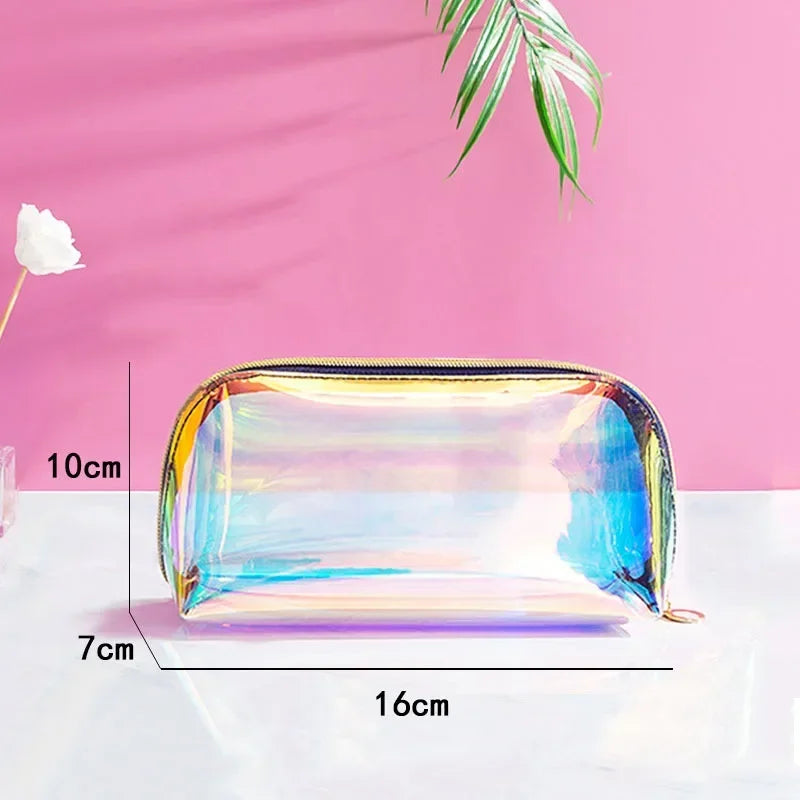 PVC Transparent Laser Cosmetic Bag | Mini Jelly Makeup Organizer