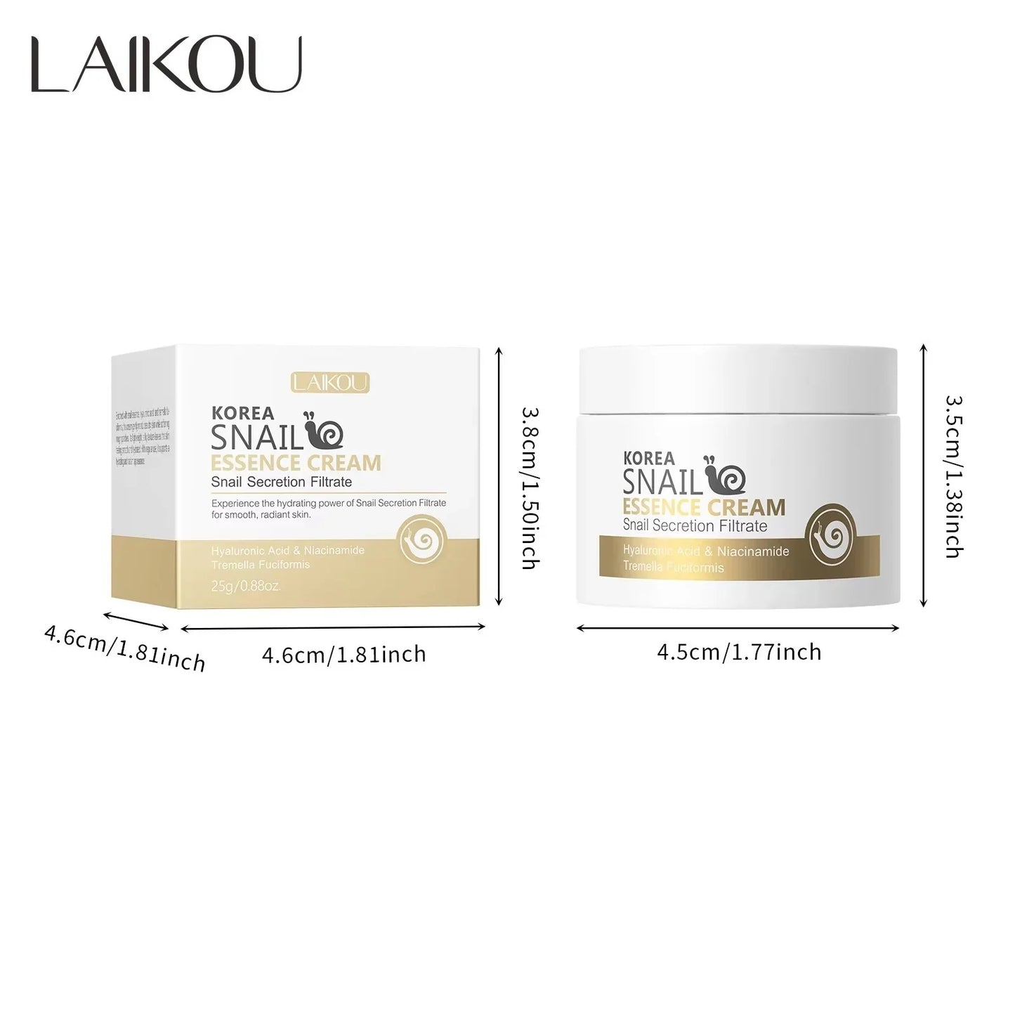 LAIKOU Snail Mucin Face Cream 25g – Hydrating & Firming