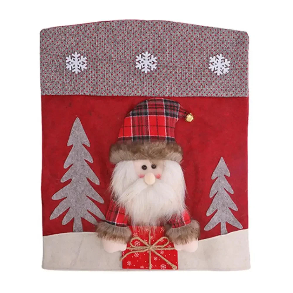 Christmas Chair Covers Set – Santa, Snowman & Reindeer 3 Pack