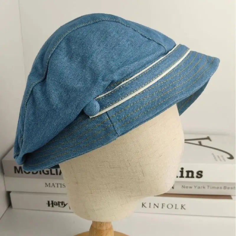 Retro Denim Bucket Hat Women – Short Brim Fisherman Sun Cap