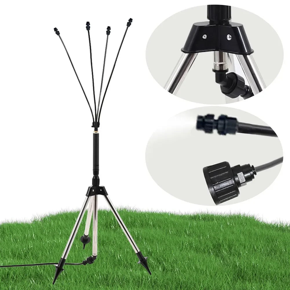 360° Adjustable Portable Patio Misting Stand for Outdoor Cooling Peaceful Pleasures Health and Wellness