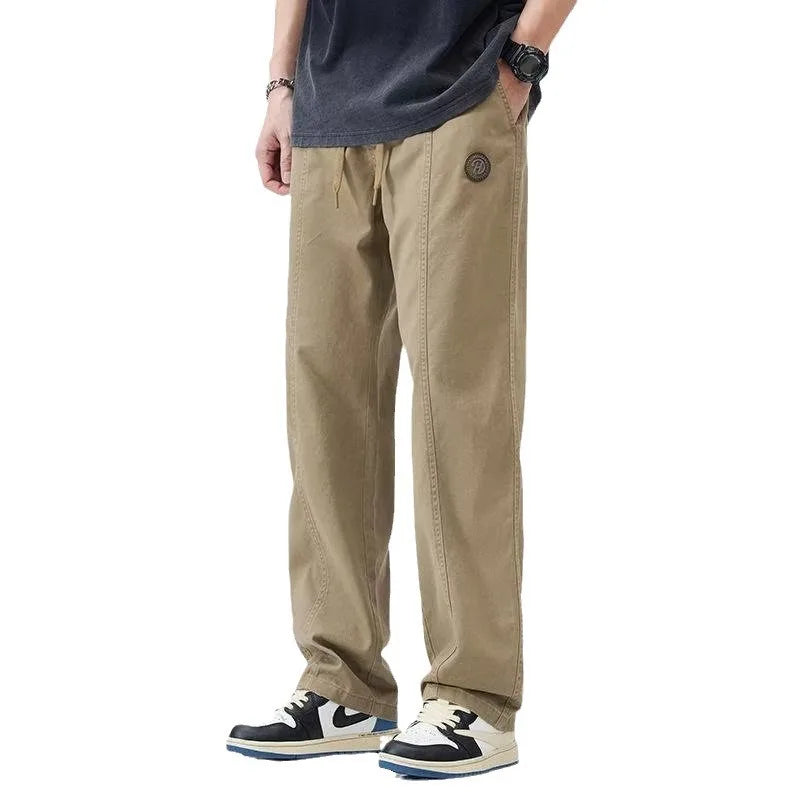 Men's Retro Loose Straight-Leg Cotton Cargo Pants | Casual