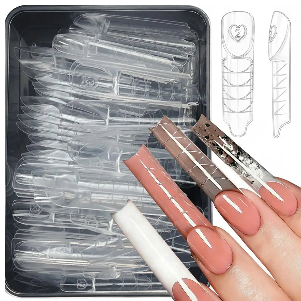 Clear Poly Nail Extension Forms 60/150Pcs – Square Full Cover Tips