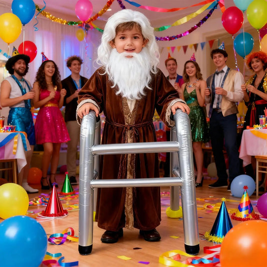 Inflatable Elderly Walker Costume - Hilarious Airfilled Party Decor for Christmas, Halloween, Stage Plays, Cosplay, Carnivals Peaceful Pleasures Health and Wellness