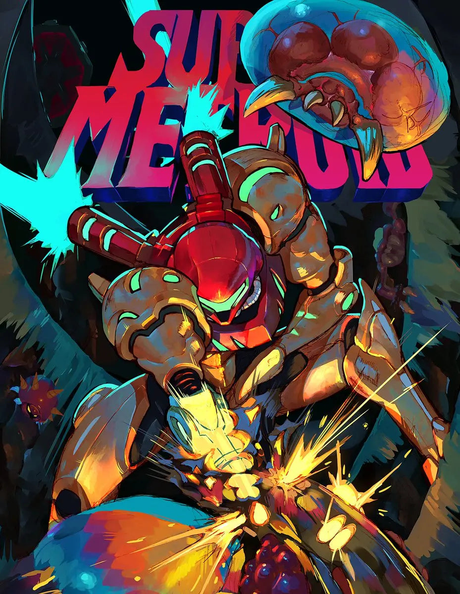 Metroid Samus Aran Canvas Wall Art Poster | Sci-Fi Game Decor