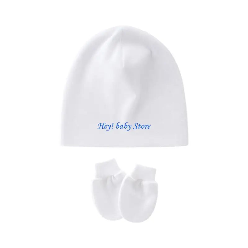 Newborn Baby Hat & Mittens Set | Soft Cotton, 0–3 Months