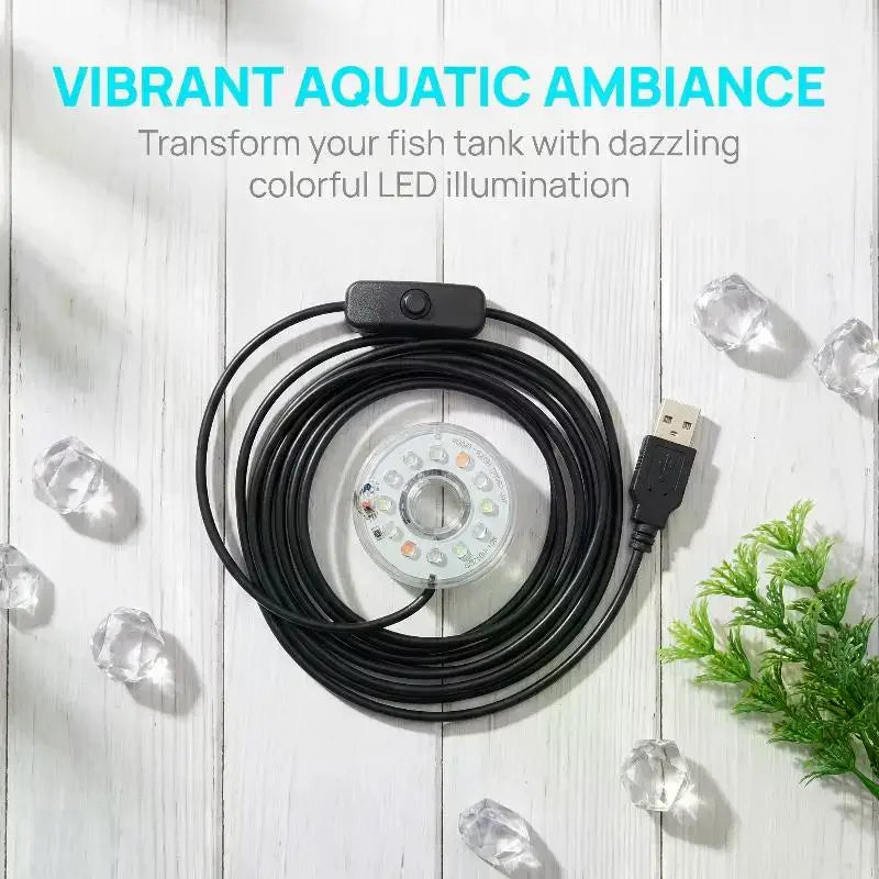 USB LED Submersible Aquarium Light – Colorful Waterproof Lamp