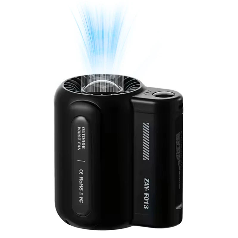 Portable waist-mounted electric bladeless fan, mini suspended five-speed fan with battery, for outdoor personal cooling Peaceful Pleasures Health and Wellness