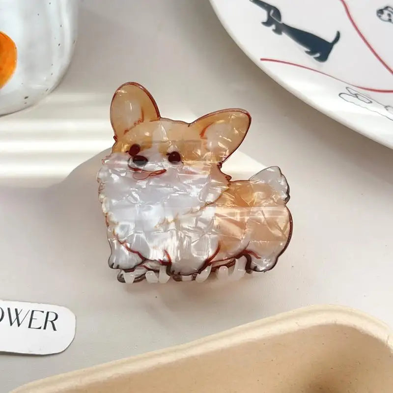 Puppy Dog Hair Claw Clips | Cartoon Acrylic Shark Clips