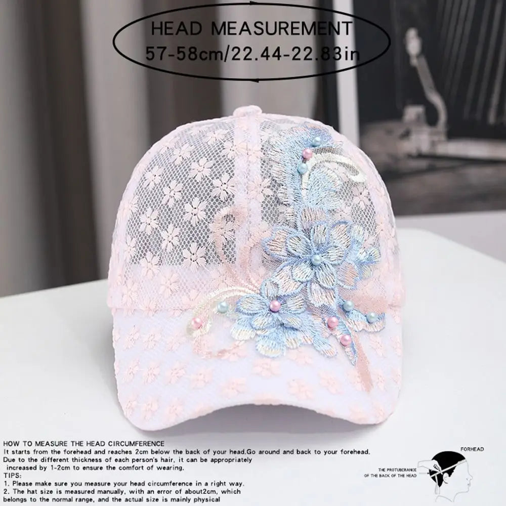 Women's Lace Floral Baseball Cap – Breathable & Adjustable