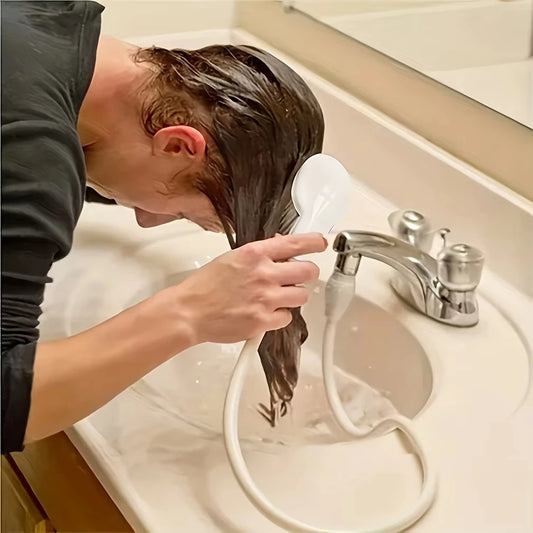 Universal Handheld Bathroom Shower Head Portable Shampoo Sink Spray Rubber Hose Peaceful Pleasures Health and Wellness