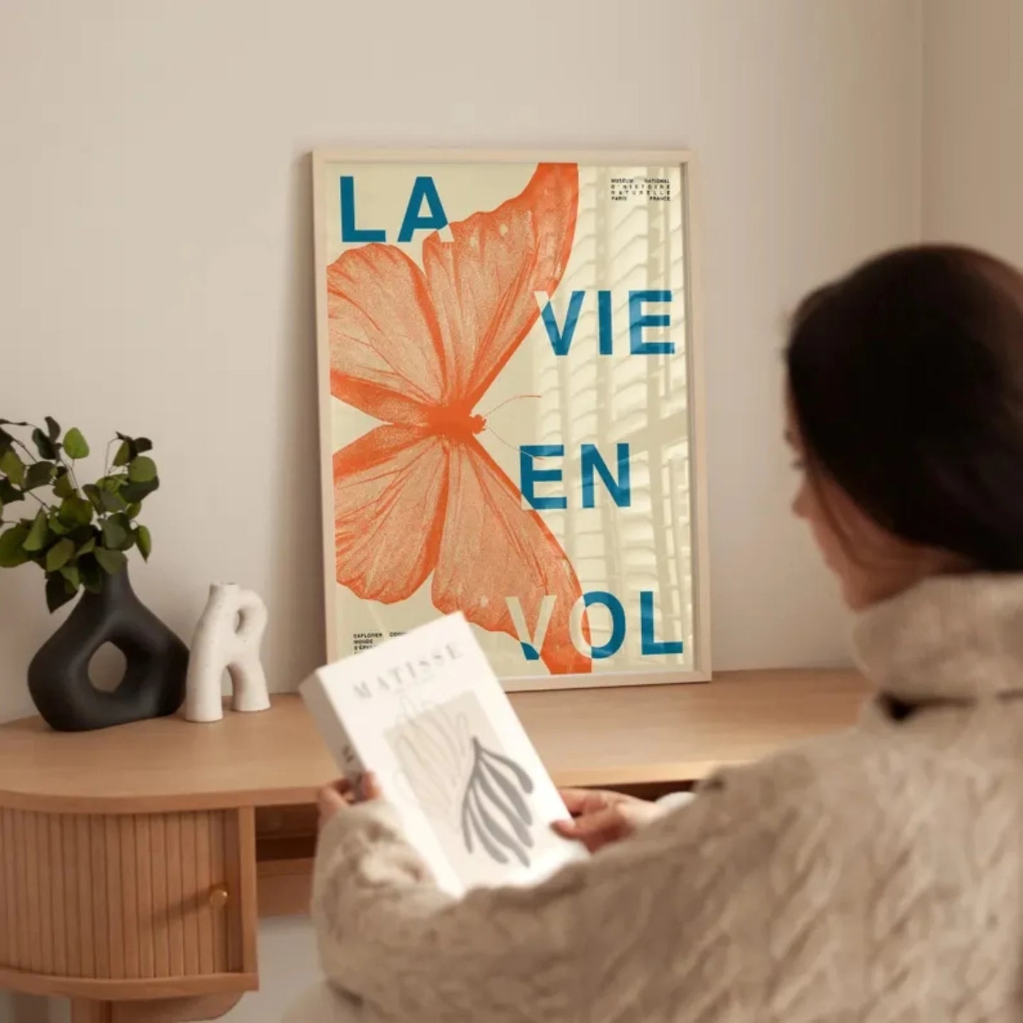 Mid Century Modern Butterfly Canvas Wall Art Print | Home Décor