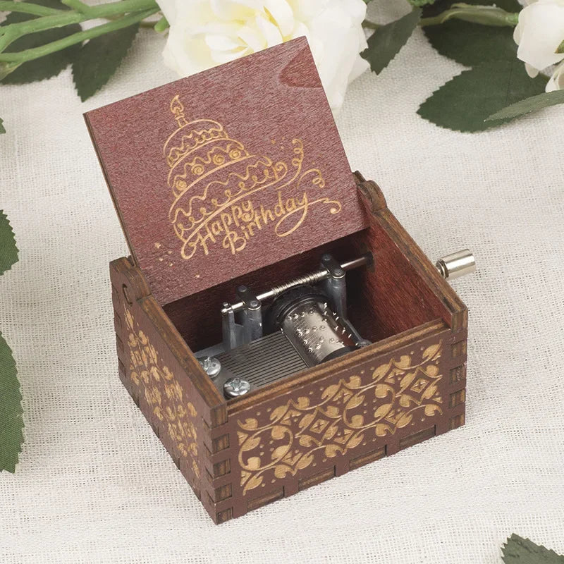 Classic 18-Note Wooden Music Box – "Happy Birthday" Gift