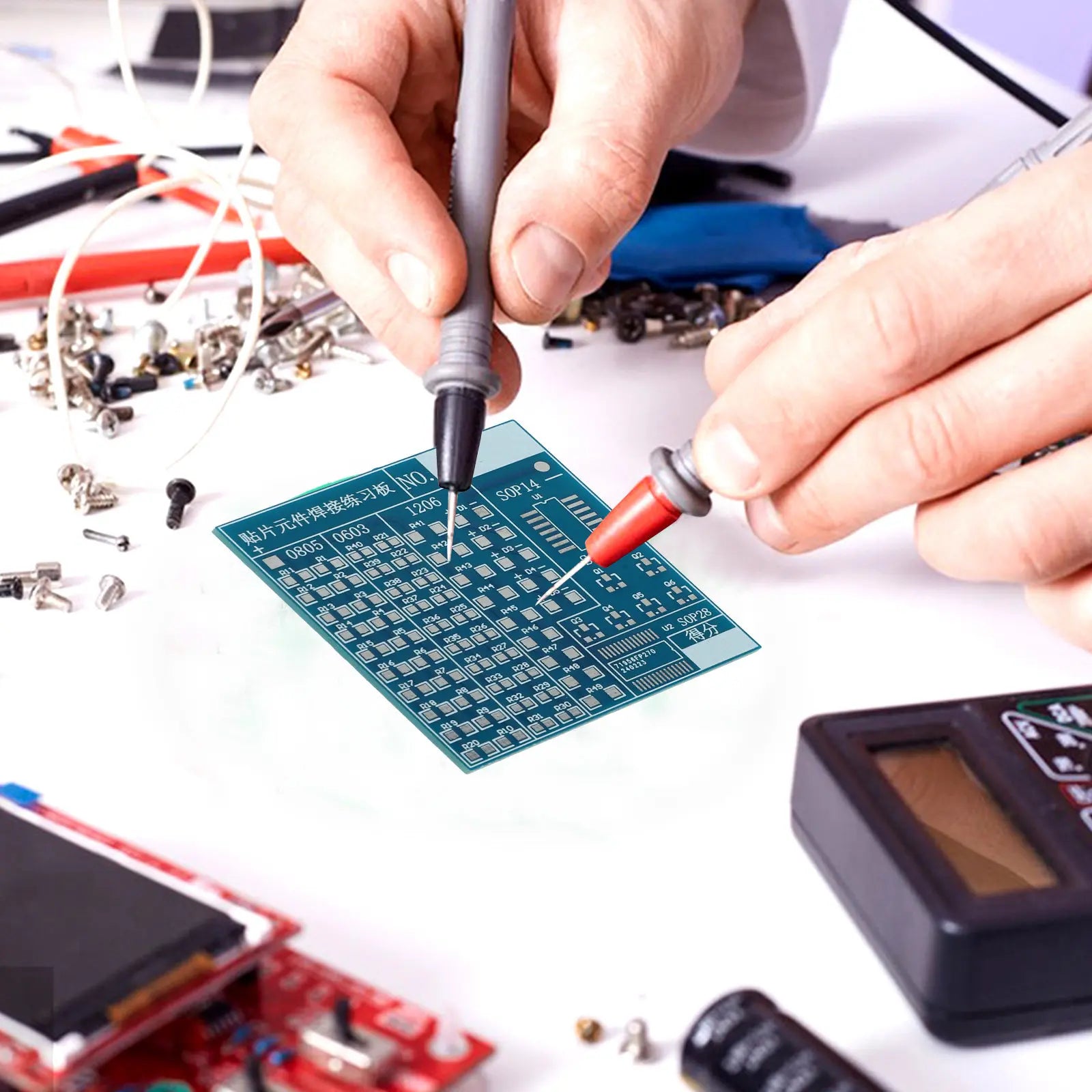 2Sets Soldering Practice Kit Component Welding Board DIY Kit for Beginners Professionals Portable Lightweight Electronic Peaceful Pleasures Health and Wellness