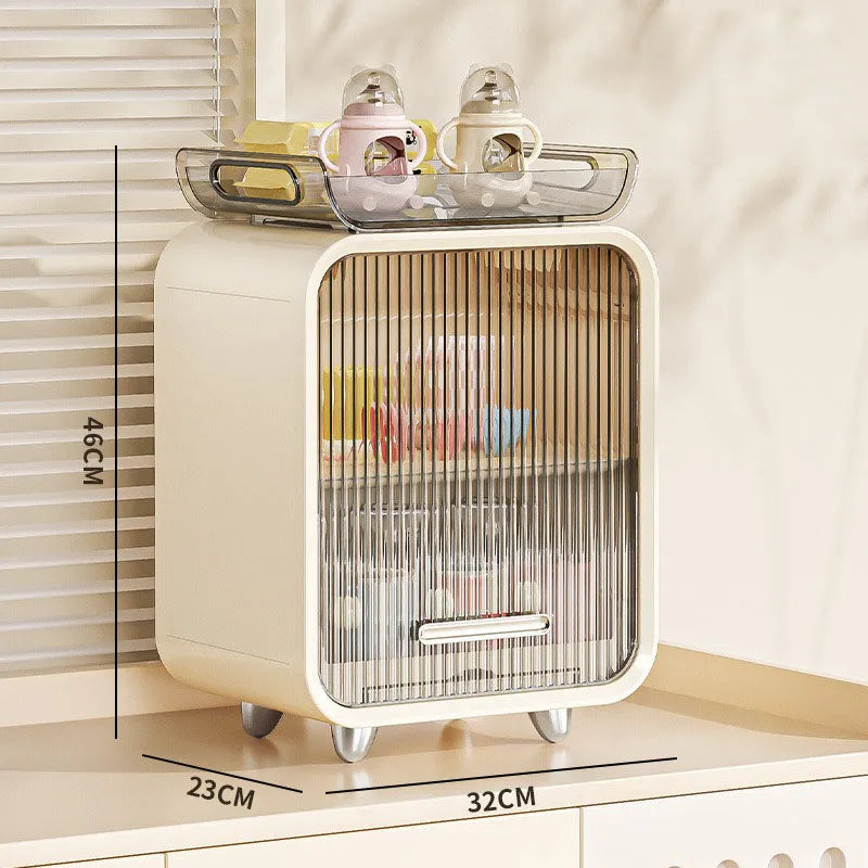 Baby Bottle Drying Rack & Organizer - Space-Saving Holder for Infant Tableware, Feeding Tools with Drainage Base Peaceful Pleasures Health and Wellness Beige-2 layers-Tray