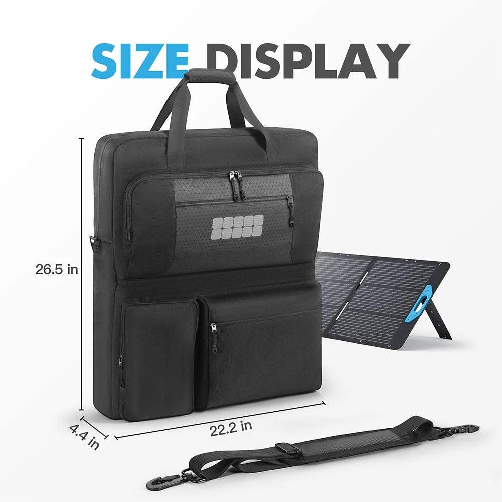 Solar Panel Carrying Case Compatible with BLUETTI 100W 200W Waterproof Black Solar Panel Storage Bag For EcoFlow 110W 160W 220W Peaceful Pleasures Health and Wellness