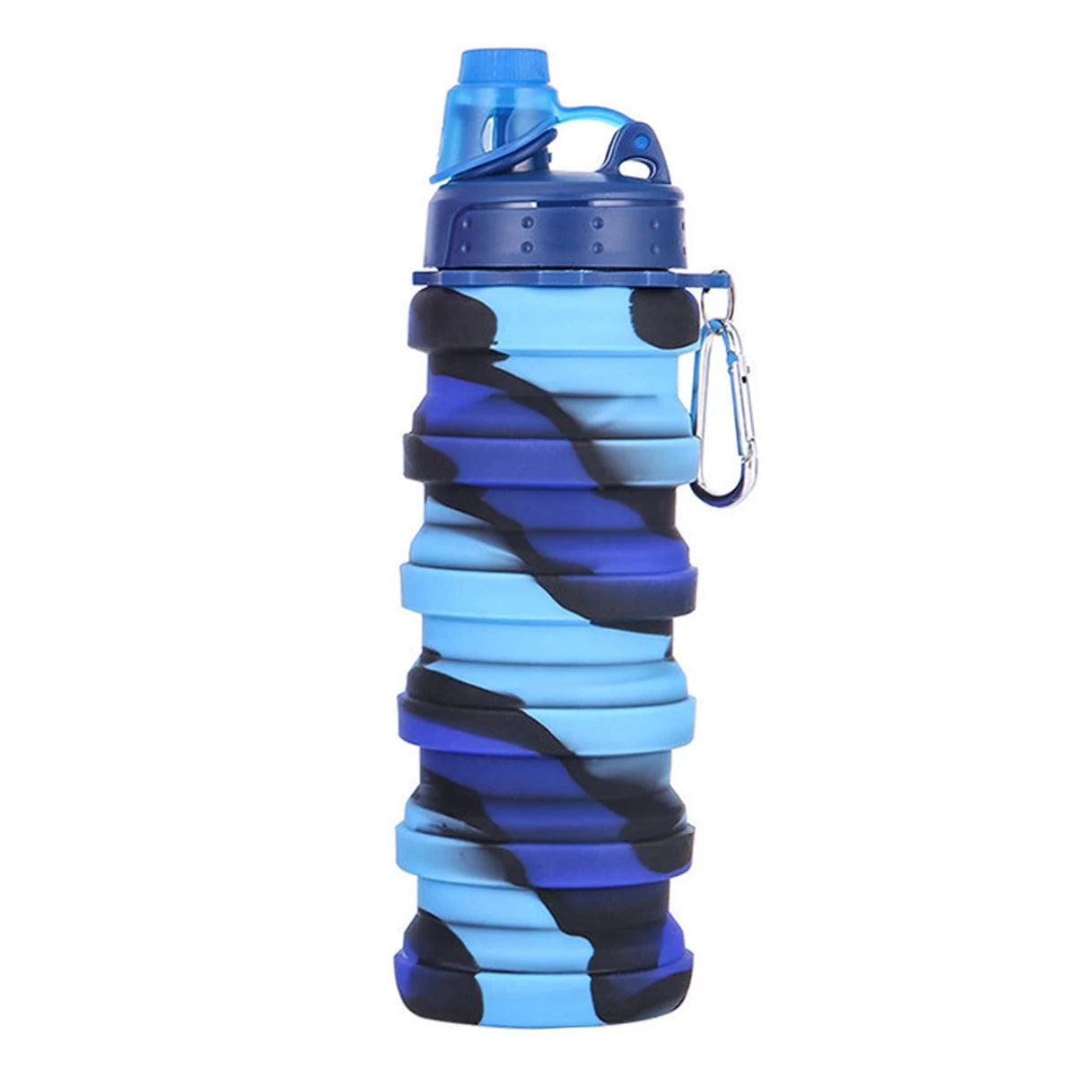 Sports Water Bottles 500ml,Leak proof Twist Cap Free Retractable for Home Outdoor,Biking, Hiking Portable Water Bottle Cups Peaceful Pleasures Health and Wellness Camouflage blue