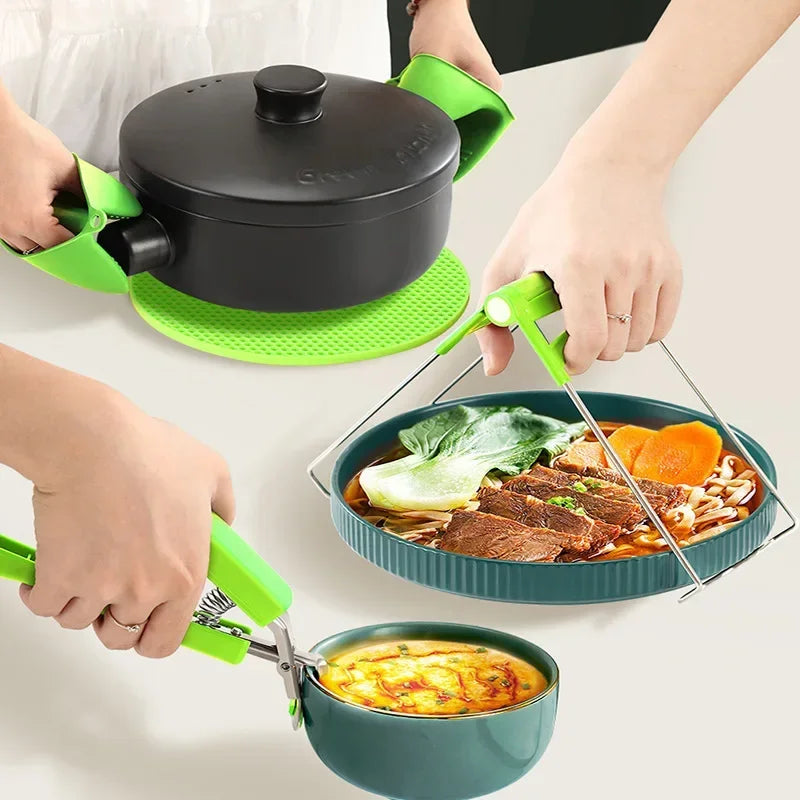 Anti-Scald Pot Clip & Bowl Lifter | Silicone Kitchen Tongs