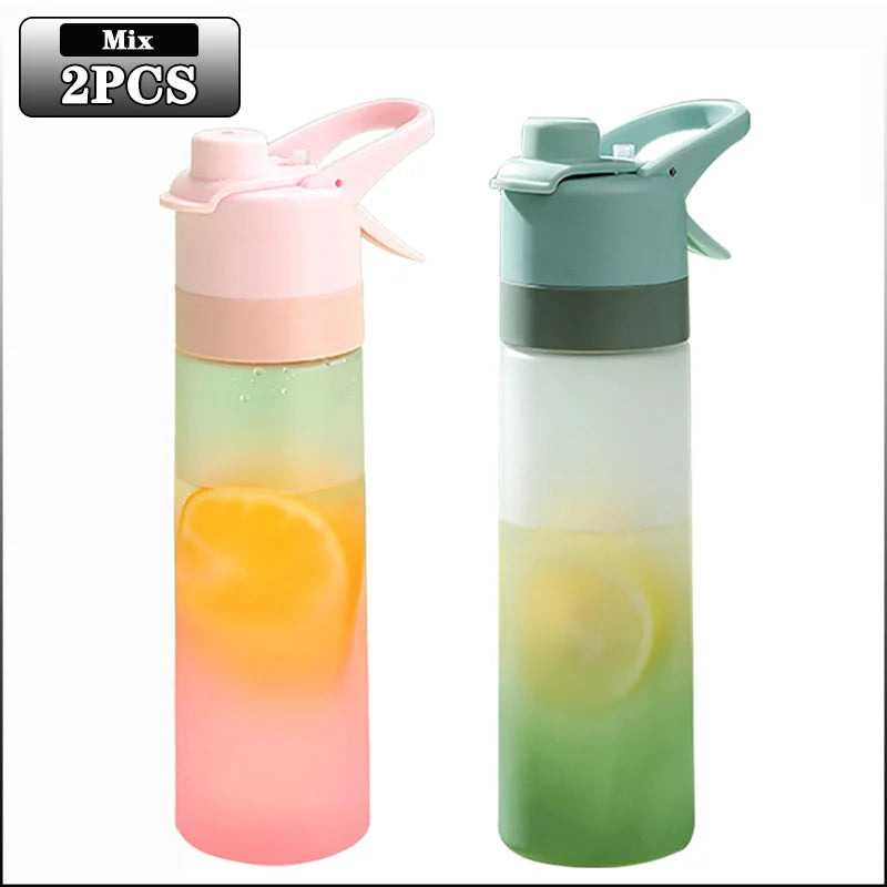 650ml Mist Spray Water Bottle with Straw – BPA-Free Reusable