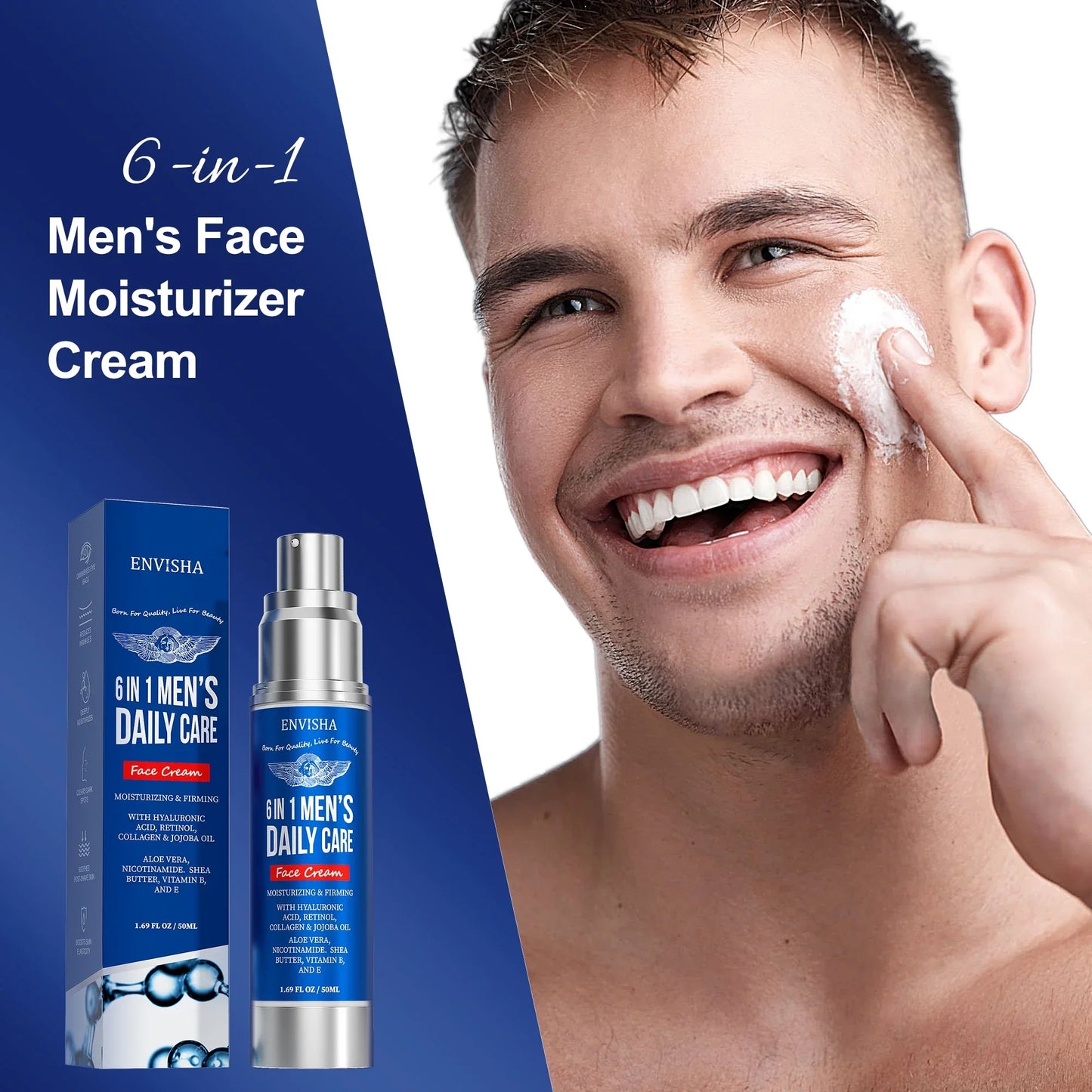 ENVISHA 6-in-1 Men's Face Cream – Anti-Aging, Firming & Whitening Peaceful Pleasures Health and Wellness