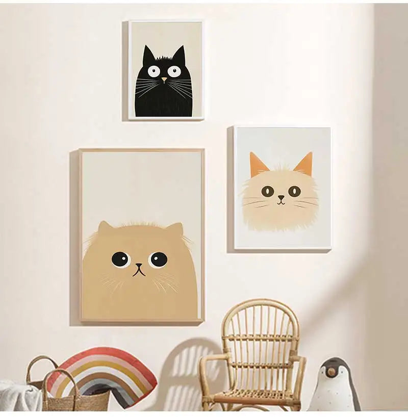 Cute Cat Canvas Wall Art Print – Kids Room & Nursery Decor Canvas Wall Art Print Peaceful Pleasures Health and Wellness