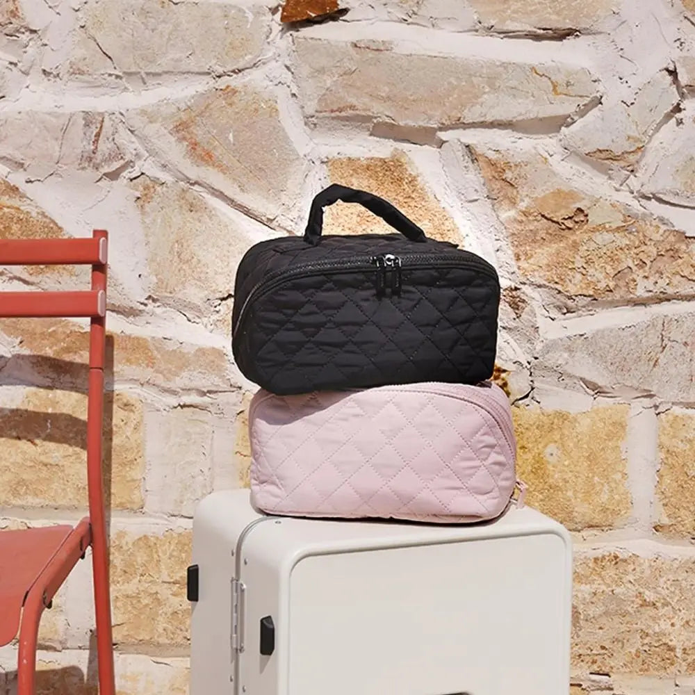 Lay-Flat Makeup Bag | Water-Resistant Travel Cosmetic Case