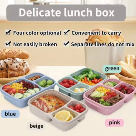 1/2pcs Wheat Straw Lunch Box Portable Bento Box With Compartment Picnic Bento Box Fruit Container Microwave Oven Dinnerware Peaceful Pleasures Health and Wellness