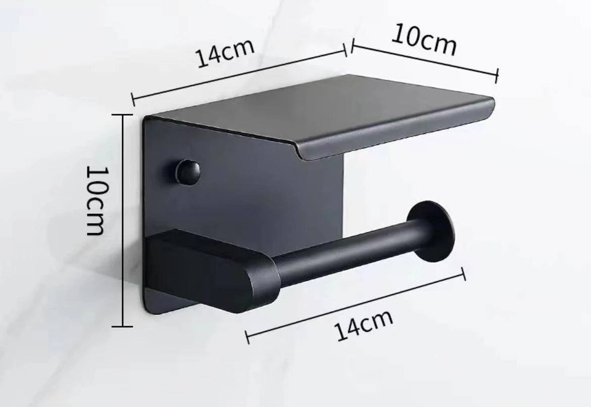 No-Drill Stainless Steel Toilet Roll & Paper Towel Holder