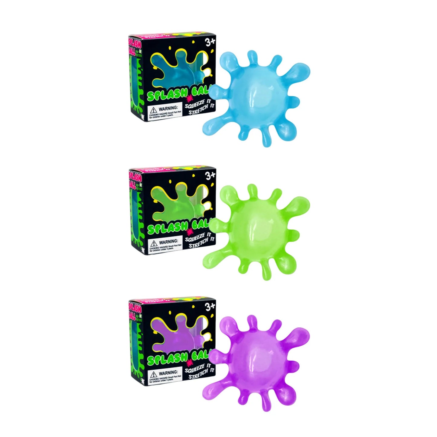 Splash Shaped Squeeze Ball Slow Rebound Stress Relief Fidget Toy Anti Anxiety Office Relaxation Toys Play Gift For Adults Kids Peaceful Pleasures Health and Wellness 3 Color Series