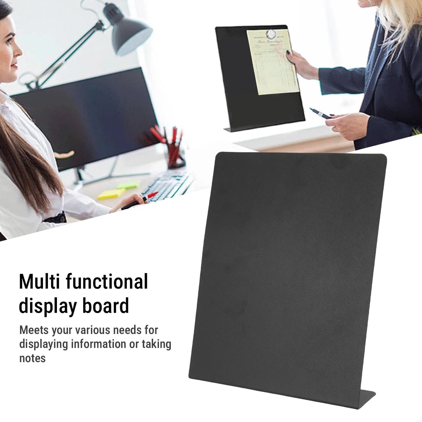 Black Magnetic Metal Bulletin Board | Tabletop Memo Display
