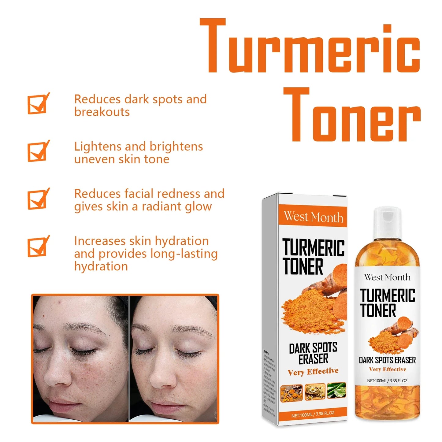 Brightening Turmeric Facial Toner – Hydrating & Firming