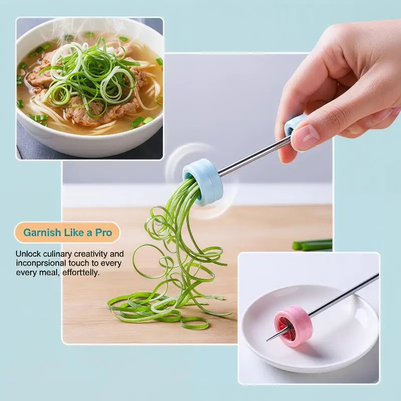 Green Onion Spiral Cutter – Stainless Steel Vegetable Slicer