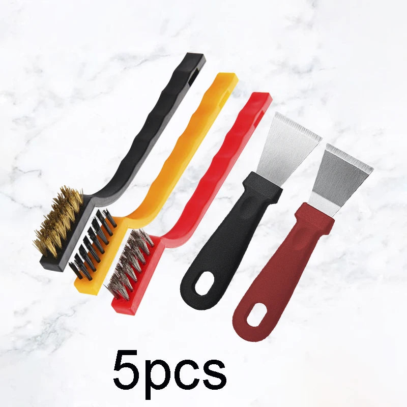 5-Piece Kitchen Cleaning Brush & Scraper Set | Stove & Hood