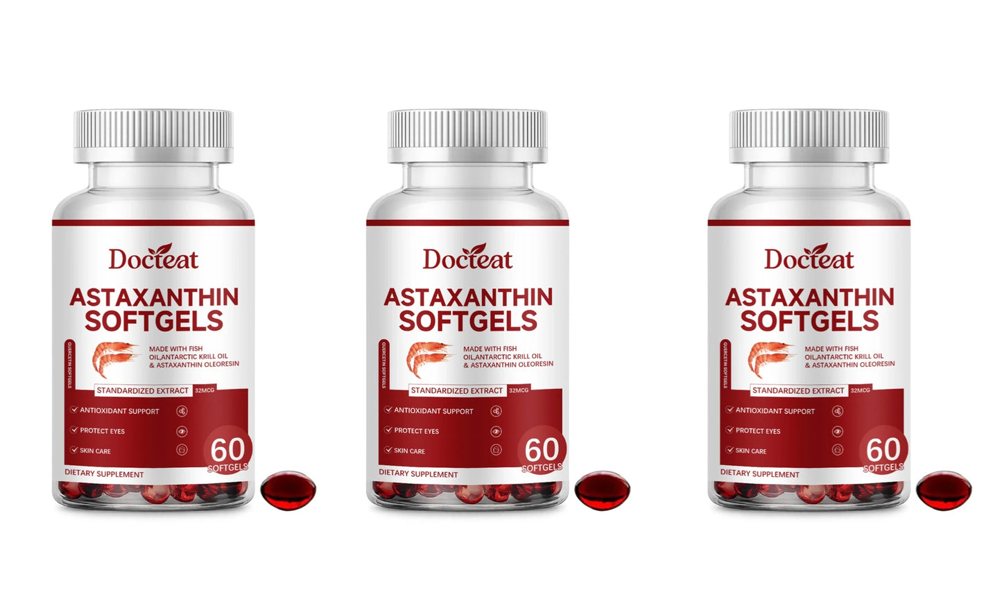 Astaxanthin & Krill Oil Softgels – 60ct Antioxidant Support