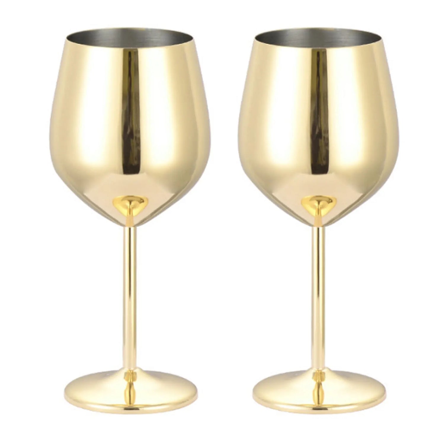 Stainless Steel Wine Glass Shatterproof Metal Glasses Red Wine Glasses Cocktail Glasses For Dinner Party Bar Champagne Flutes Peaceful Pleasures Health and Wellness Golden 2pcs