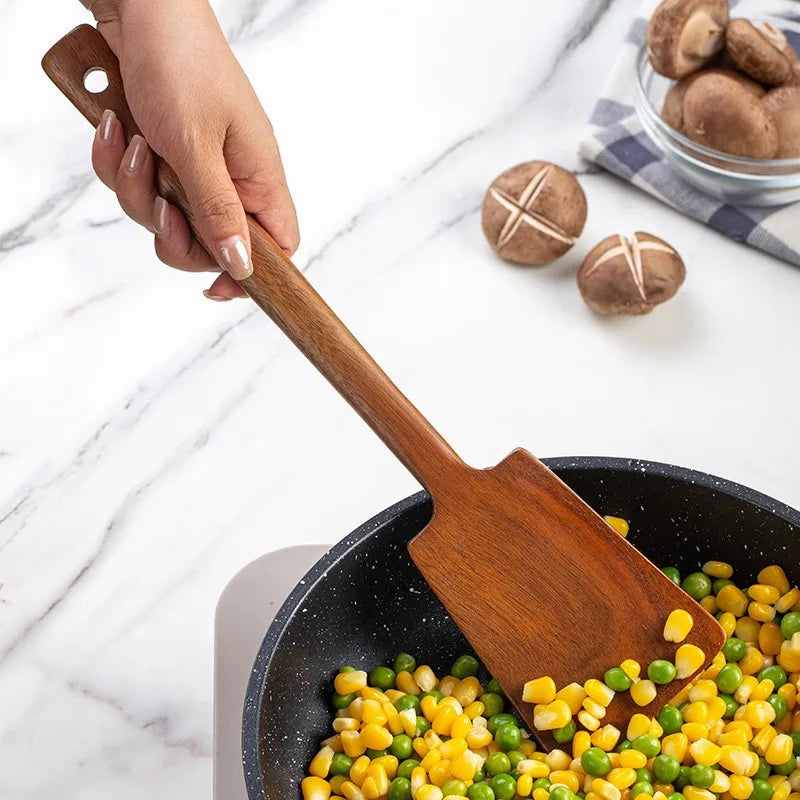 1PC-Wooden spatula for non-stick pan; special wooden cooking utensil for home kitchen use; anti-scalding spatula Peaceful Pleasures Health and Wellness Default Title