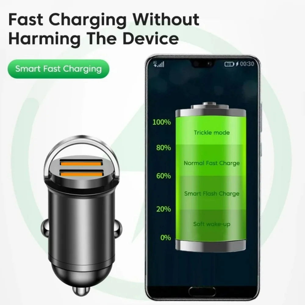 100/200W USB-C PD QC3.0 Mini Car Charger Fast Charging Adapter