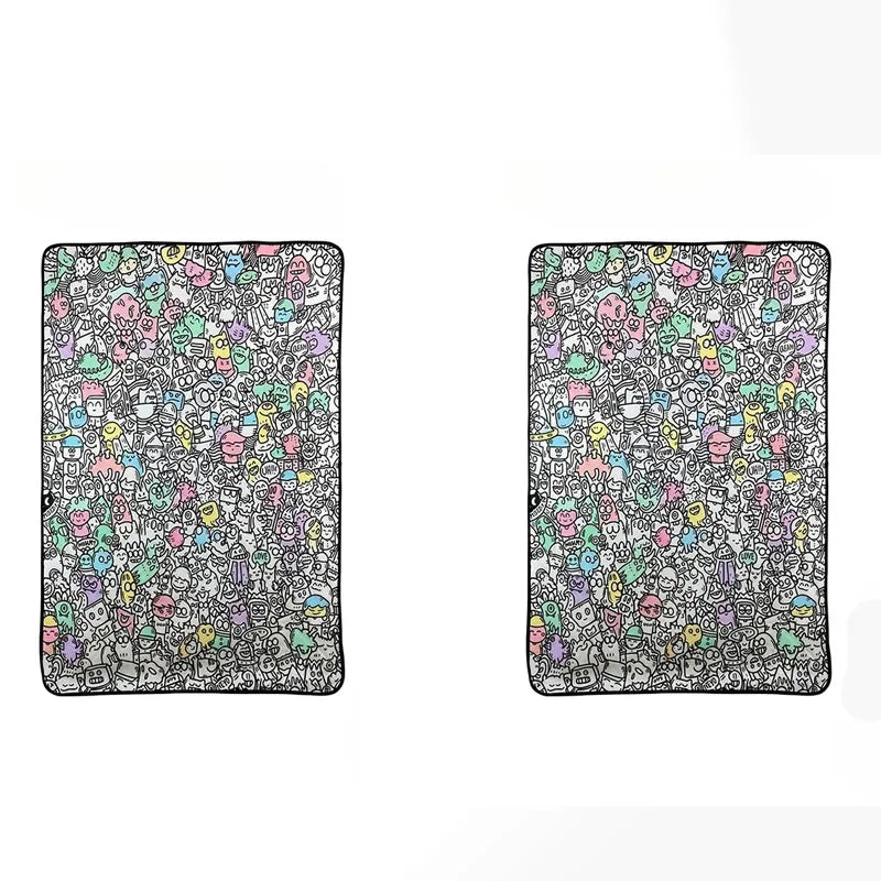 Kids DIY Coloring Graffiti Blanket | Washable Drawing Mat Gift