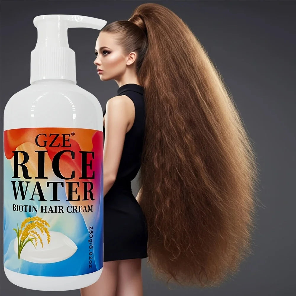 GZE Rice Water Biotin Hair Cream – Deep Hydrating, All Hair Types