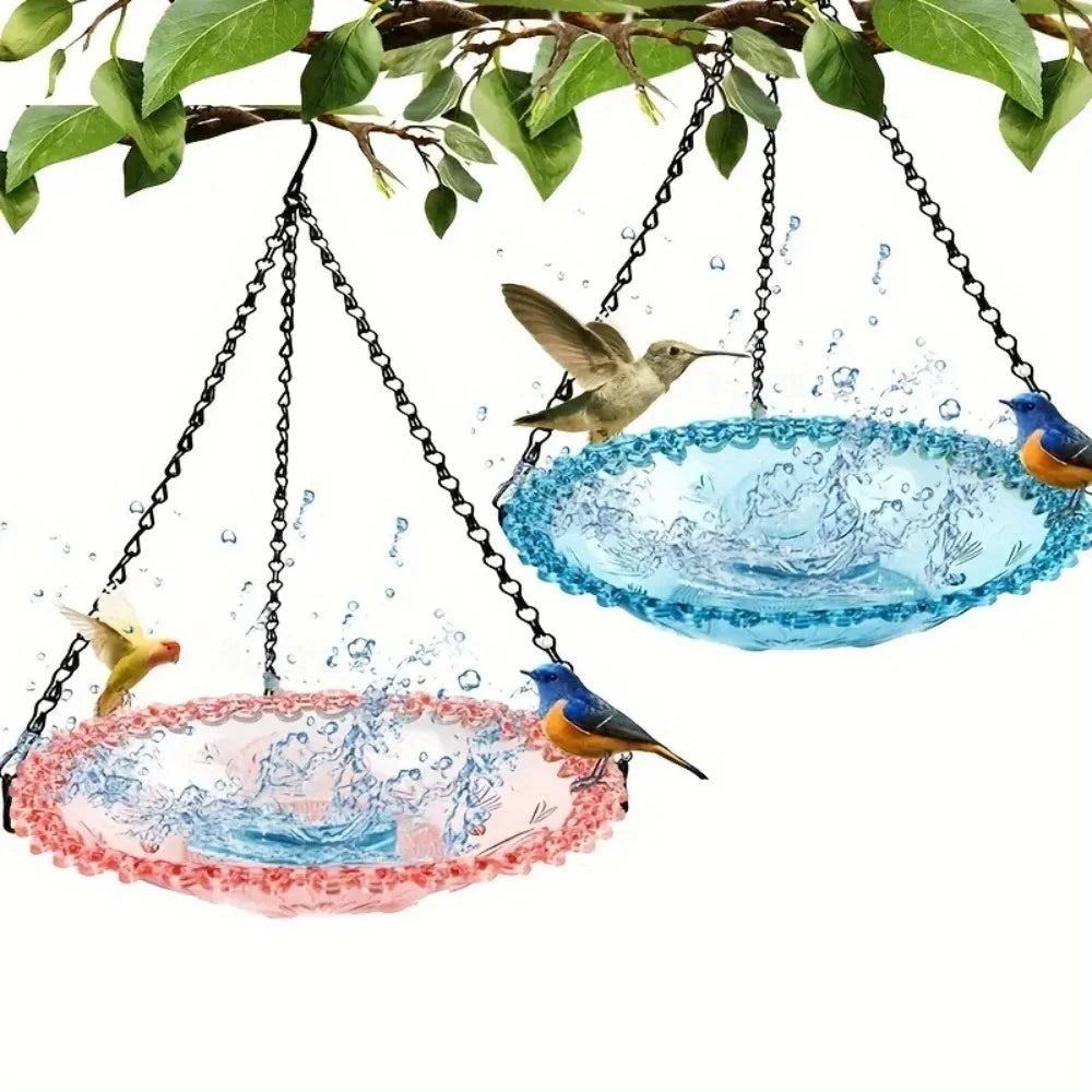Hanging Bird Bath & Feeder Tray – Garden Wildlife Water Bowl