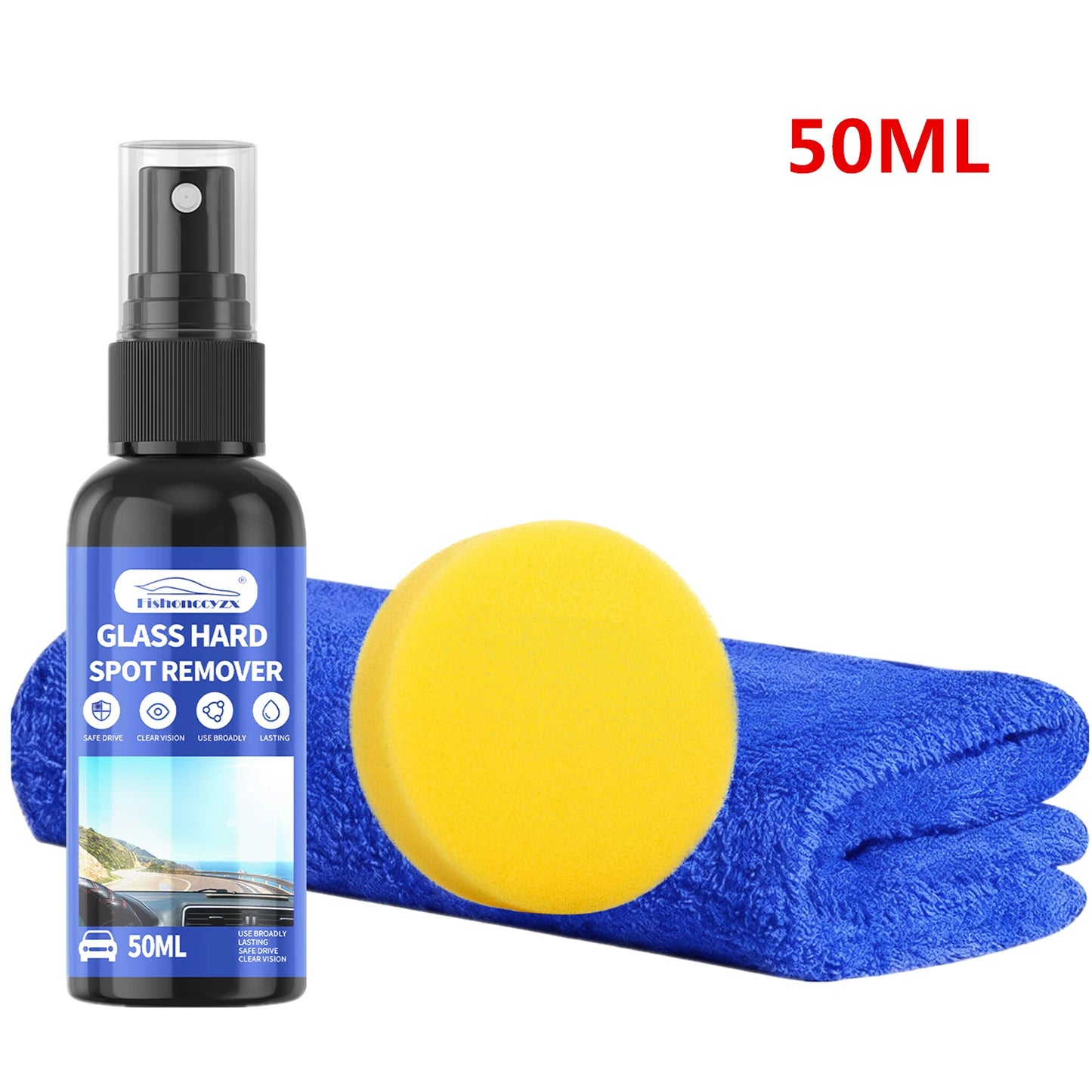 Water Repellent Spray Anti Rain Coating for Car Glass Hydrophobic Anti-rain Car Liquid Windshield Mirror Mask Auto Polish Kit Peaceful Pleasures Health and Wellness 50ML SET