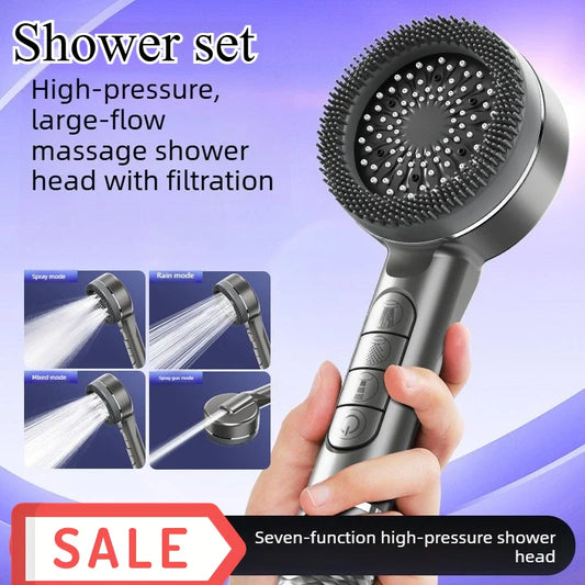 Gold Handheld Rain Shower Head Set – 4-Mode Water Saving Handheld Shower Set Oasis Select