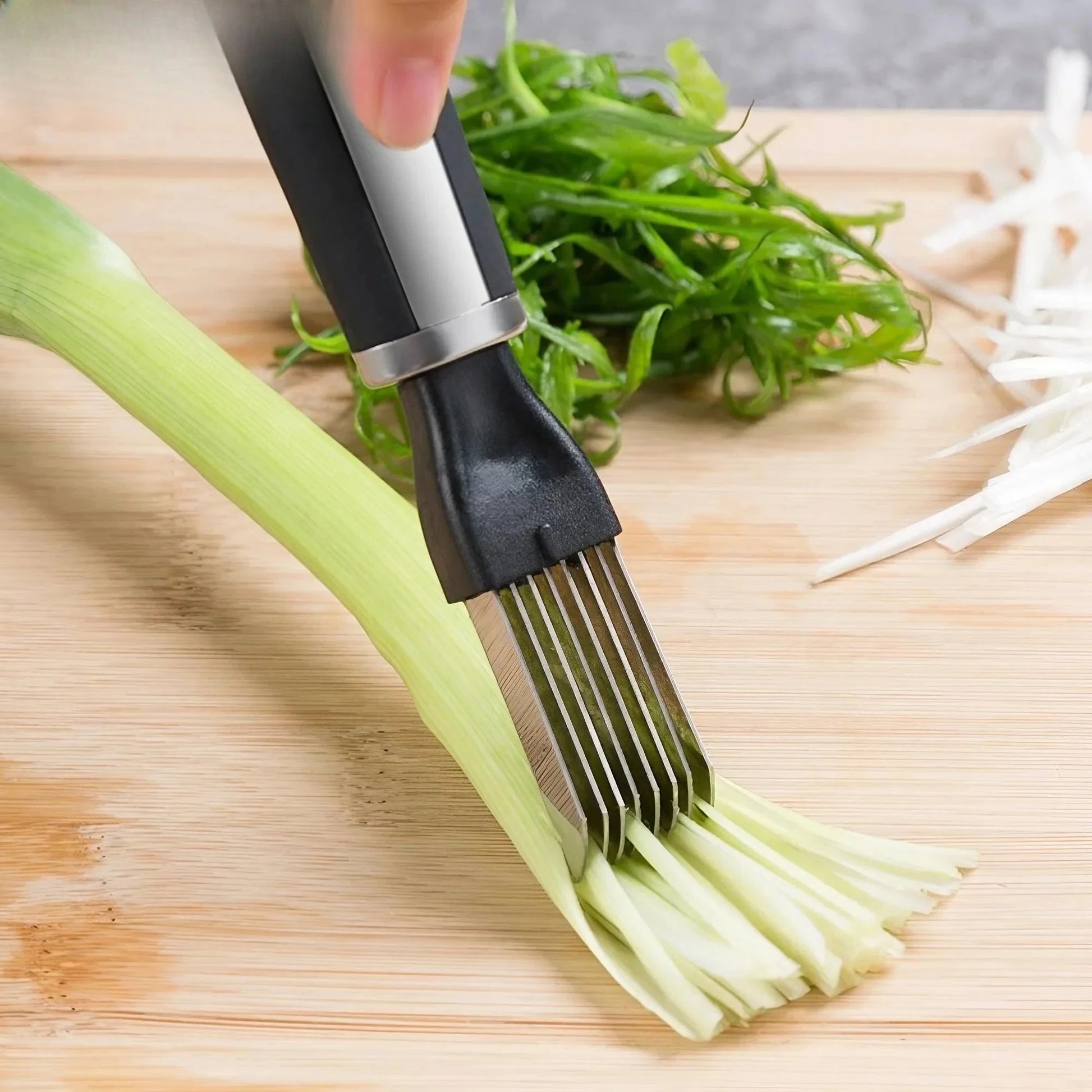 Multi Functional Scallion Shred Cutting Stainless Steel Scallion Artifact for Kitchen Household Use Scallion Cutting Tool Slicer Peaceful Pleasures Health and Wellness