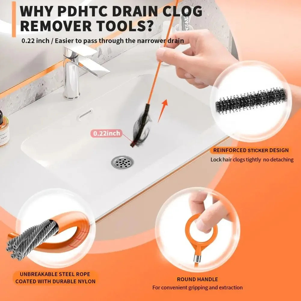 Flexible Drain Pipe Cleaning Brush – Sink, Bathtub & Shower